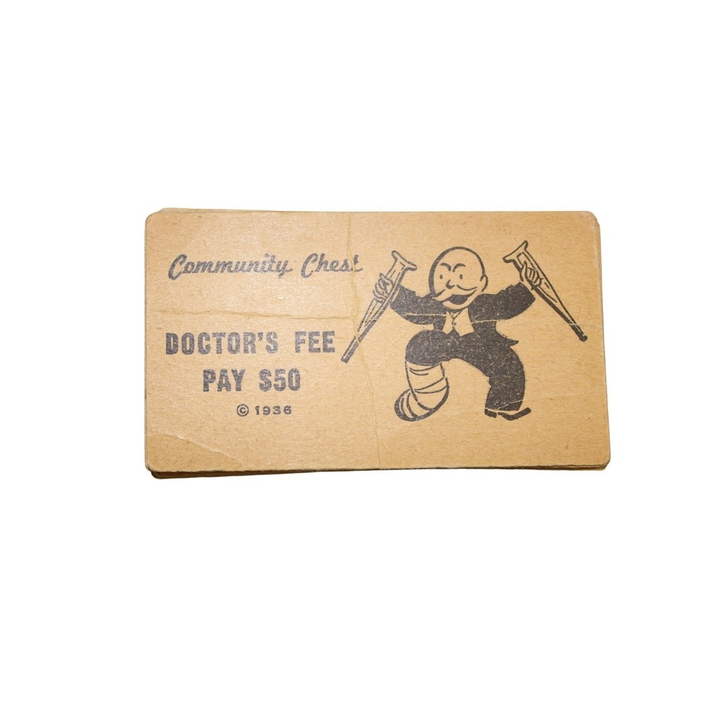 Vintage Monopoly Game Community Chest Cards Retro Nostalgia